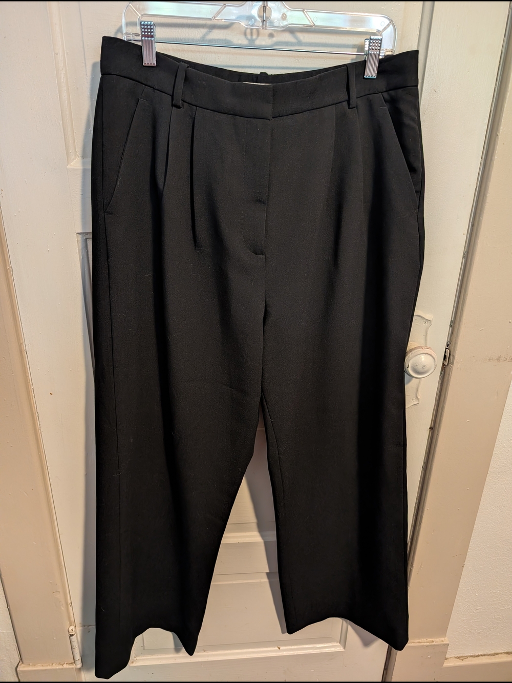 Formal Black Wide-Leg Pleated Trousers Abercrombie & Fitch Size 14R